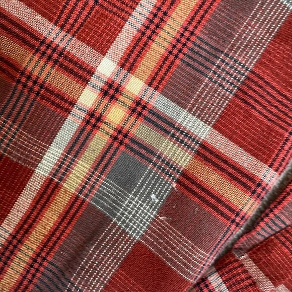 Volcom Mens Flannel Shirt Small Classic Fit Red Plaid Cotton Blend Long Sleeve - Picture 7 of 9